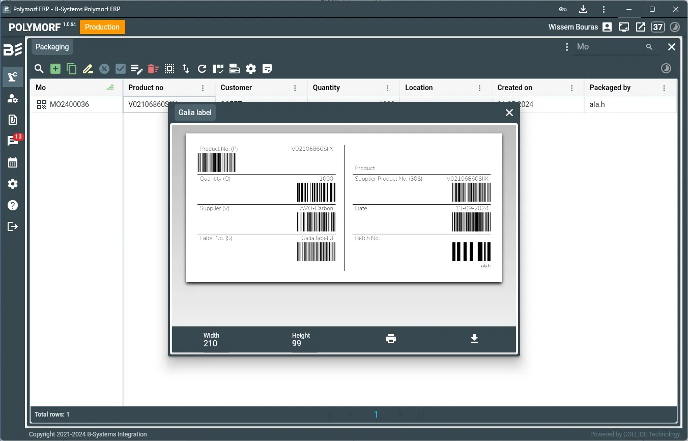 Polymorf Production planning and scheduling dashboard